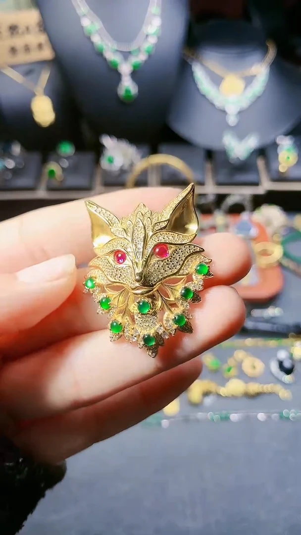 【闪购商品】翡翠耳饰银S925镶嵌胸针