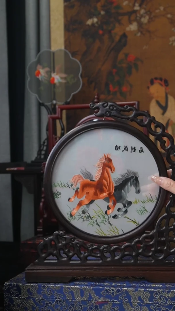 刺绣绣花摆件摆台
