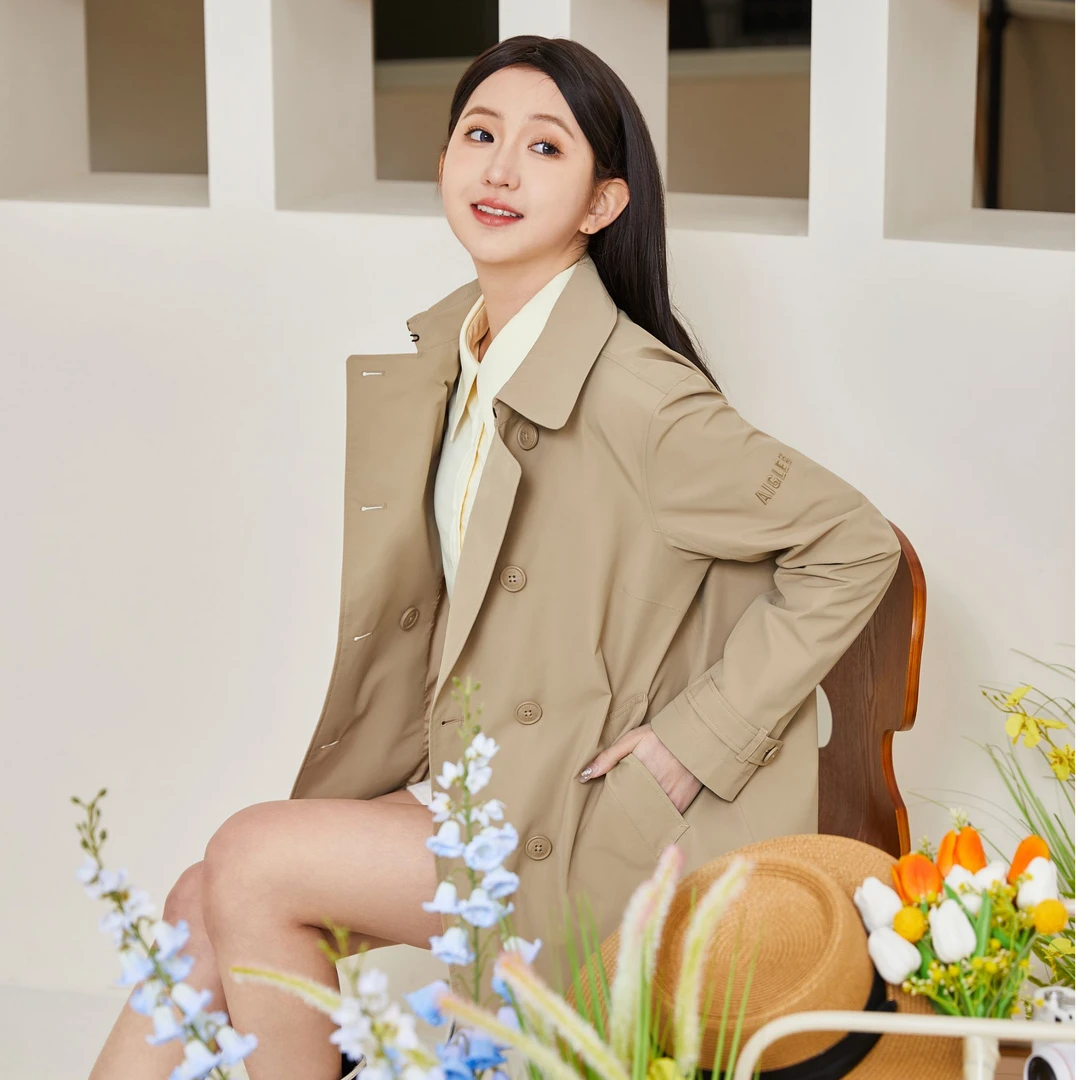 【女款GTX短风衣】AIGLE艾高户外防风防雨透汽户外休闲风衣女BI45