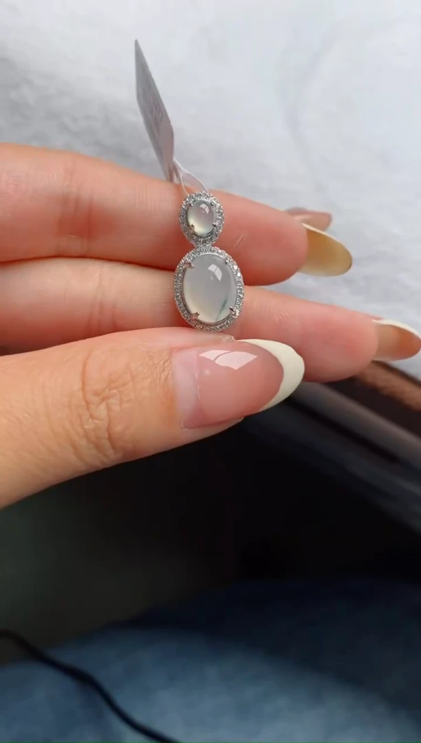 银S925镶嵌戒指翡翠天然A货翡翠