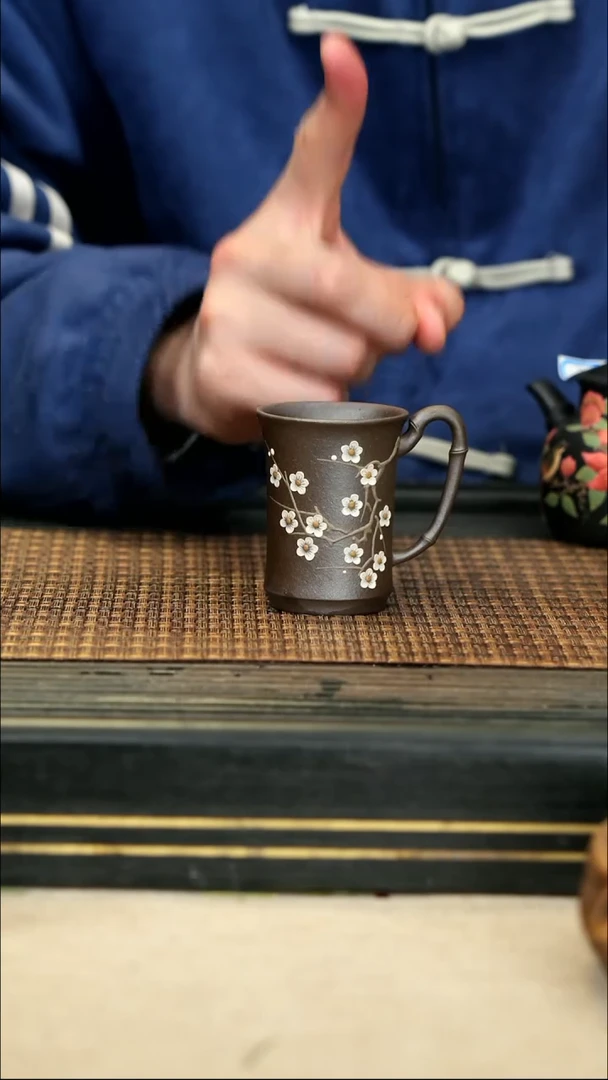 【闪购商品】紫砂茶壶19梅花竹节杯 柴烧