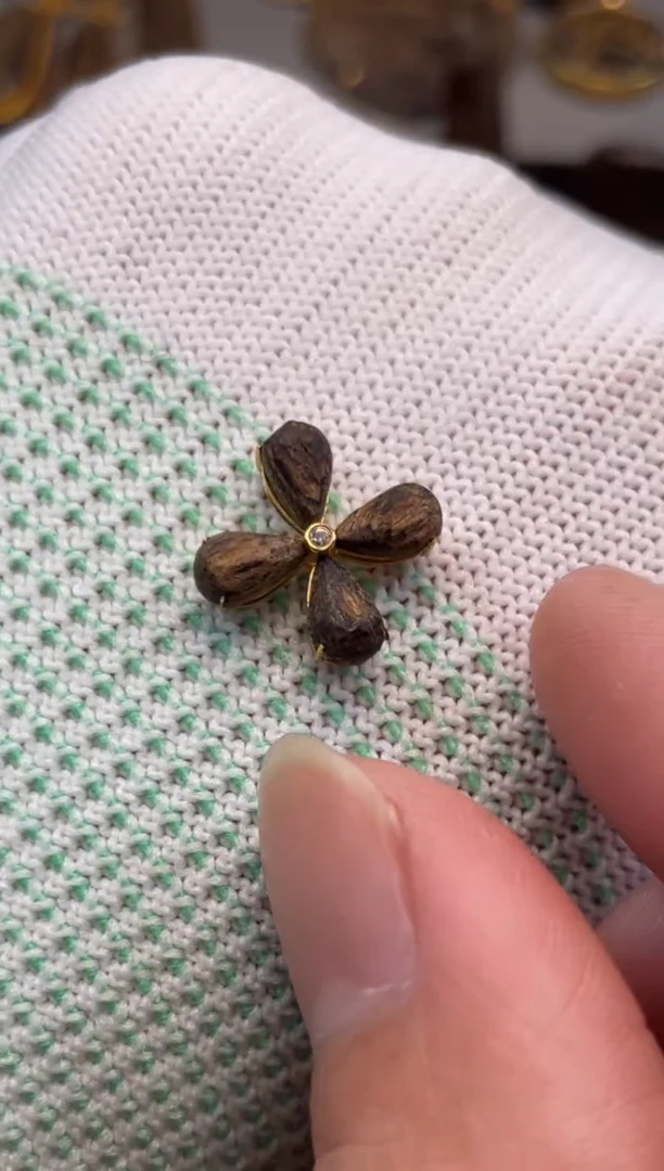 【闪购商品】沉香木吊坠沉香吊坠18K金镶嵌设计5