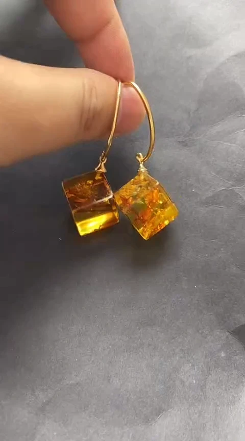 未镶嵌琥珀裸石琥珀耳坠