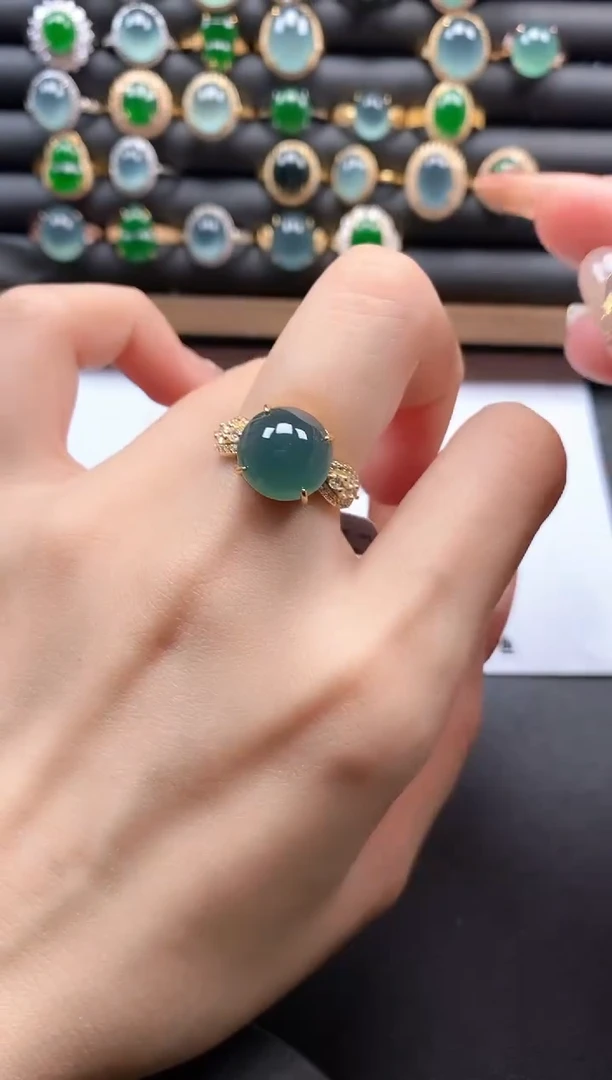银S925镶嵌戒指翡翠51511