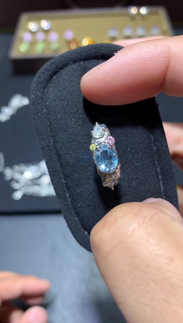 未镶嵌戒圈海蓝宝石P41【多样性发其一】