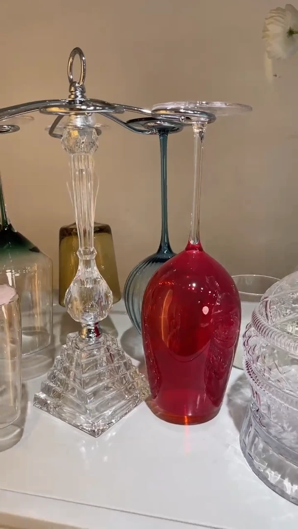 【闪购商品】玻璃底1只杯架玻璃底中间亚克力顶部铁艺杯架