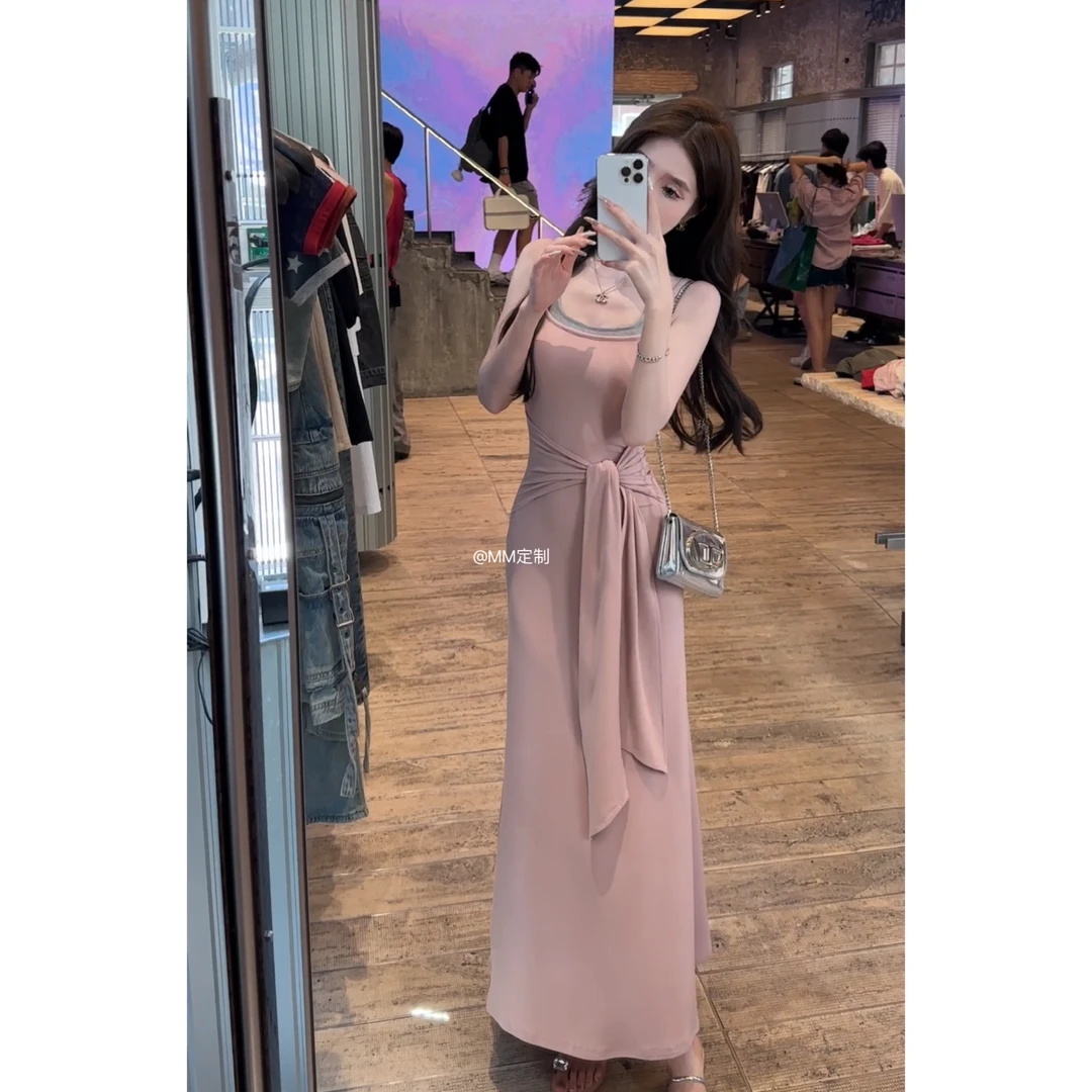 【萌萌家定制女装-福利款】百搭网红包臀气质轻奢绑带连衣裙A150