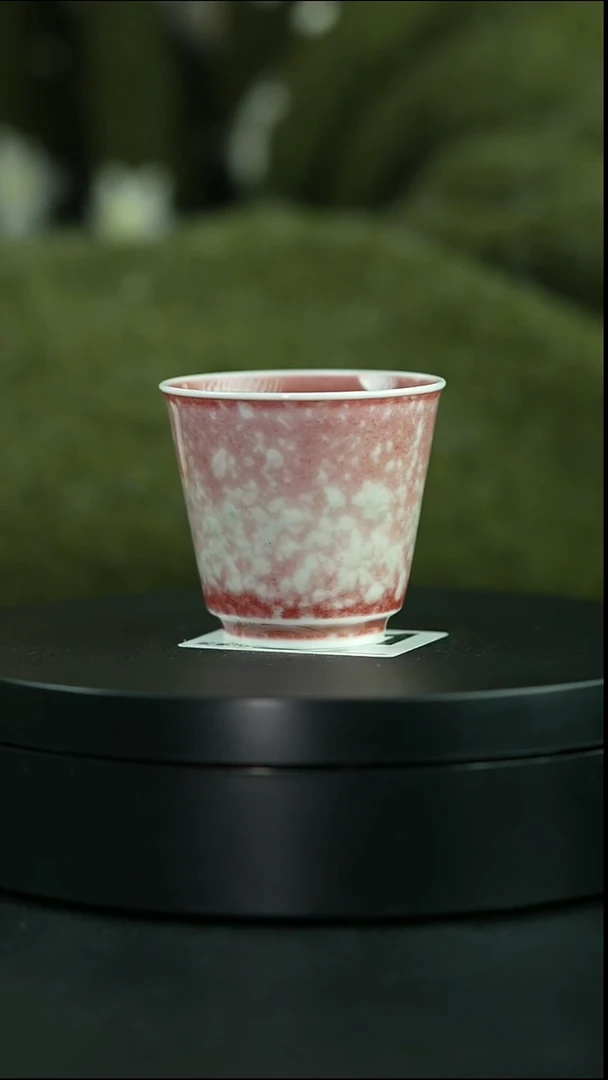 杯豇豆红四字篆款小单杯