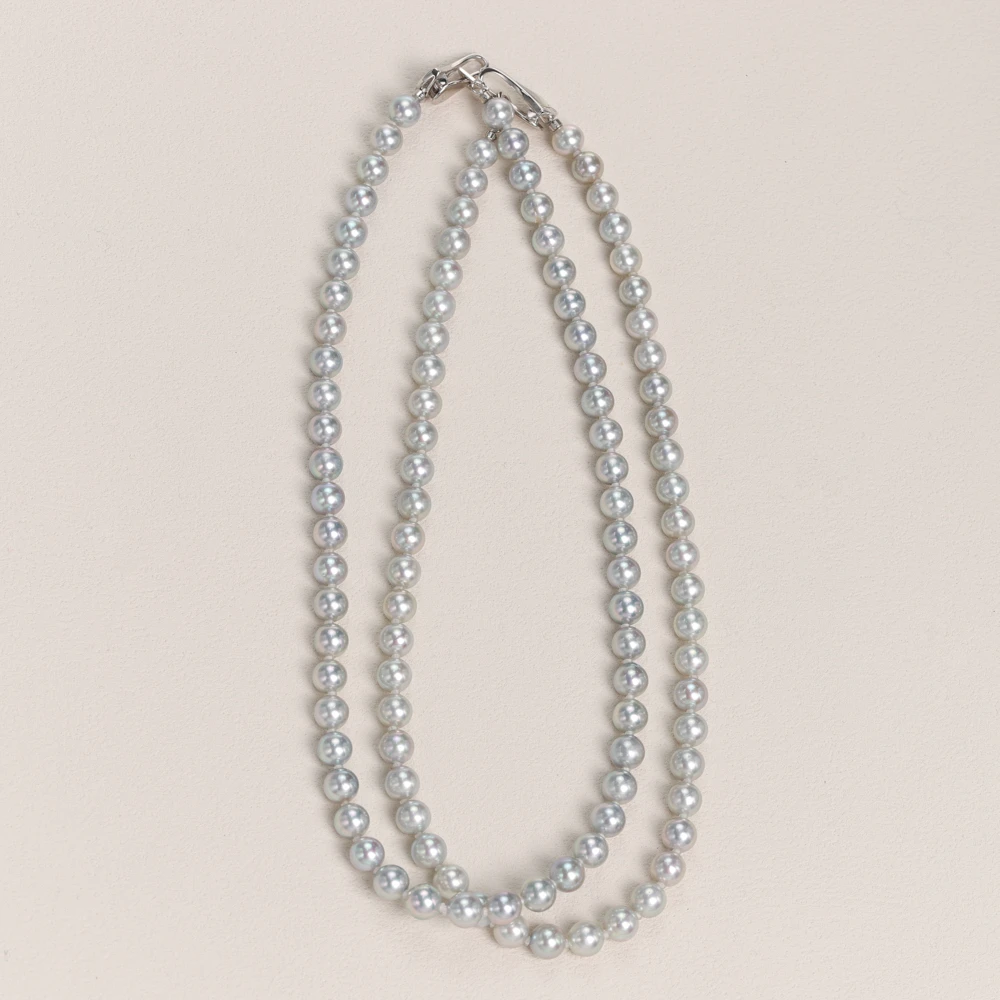 【叭哒不惑】多样性发一S925银7-8mmakoya海水珍珠项链 长约45cm