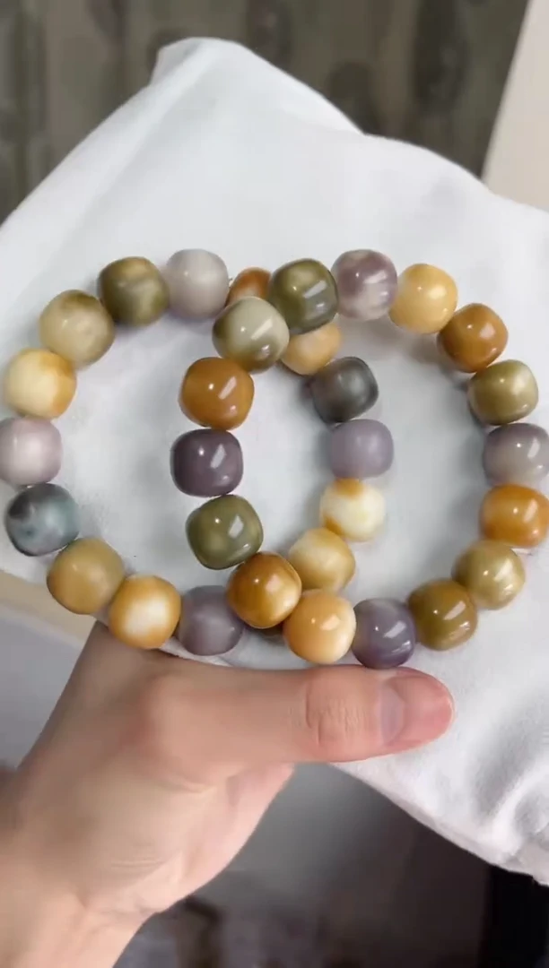 菩提根/象牙果吊坠紫雾星河干磨桶珠13*14mm手串