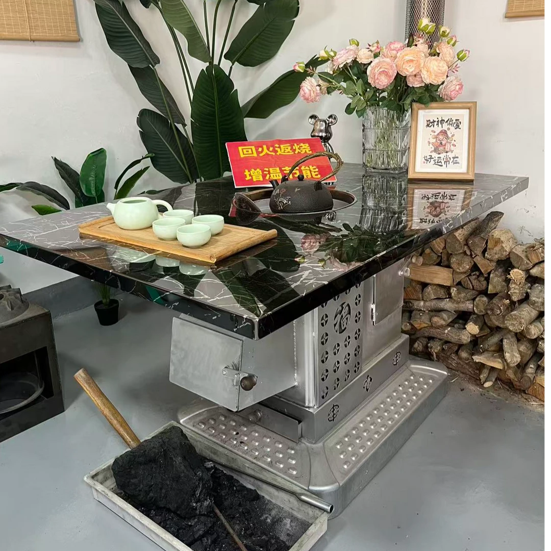 【1号】特厚柴煤两用铸铁内胆反烧气化炉无烟节能柴火炉取暖炉