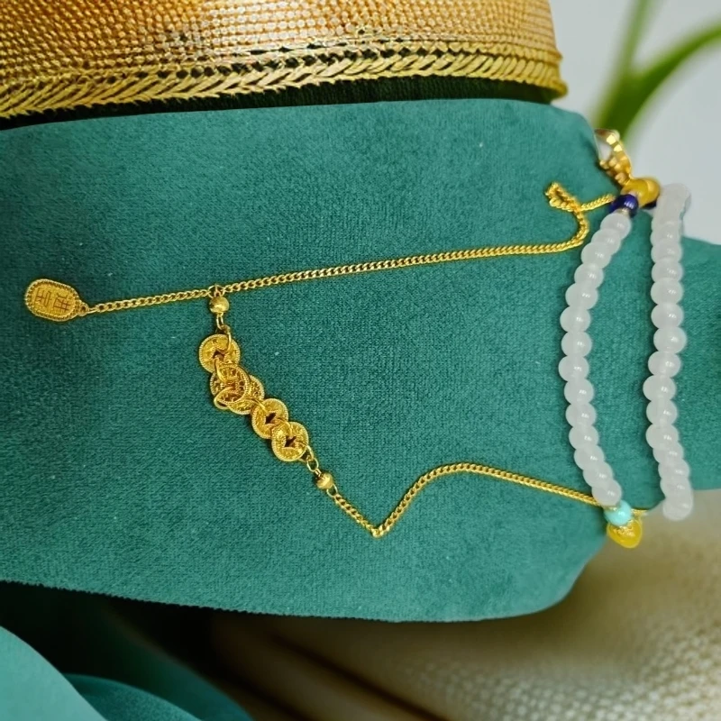 丹凤高奢--五帝钱招财进宝项链c126DH