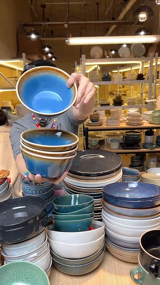 瓷311 外贸尾货高温釉下彩陶瓷餐具默认微瑕