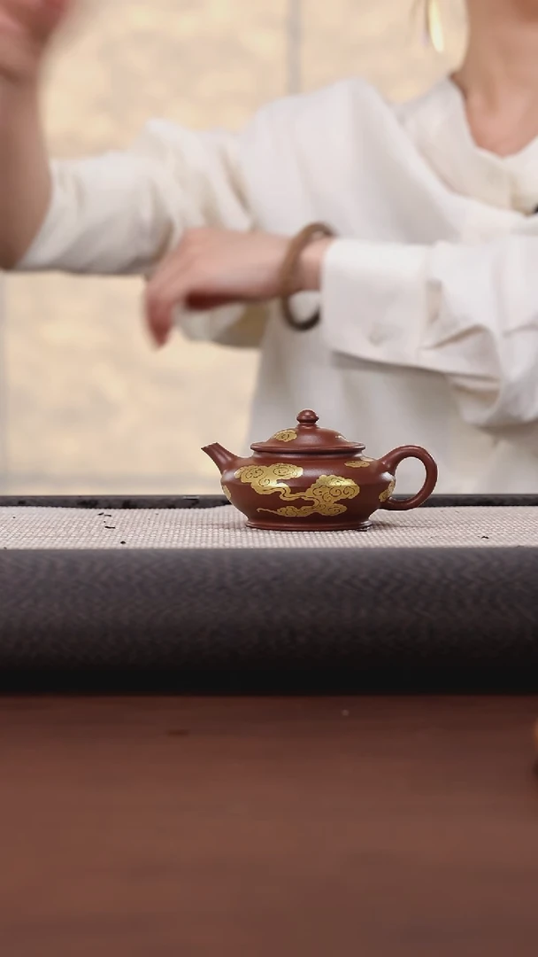 【闪购商品】紫砂茶壶570 红皮龙 祥云 合欢  100cc