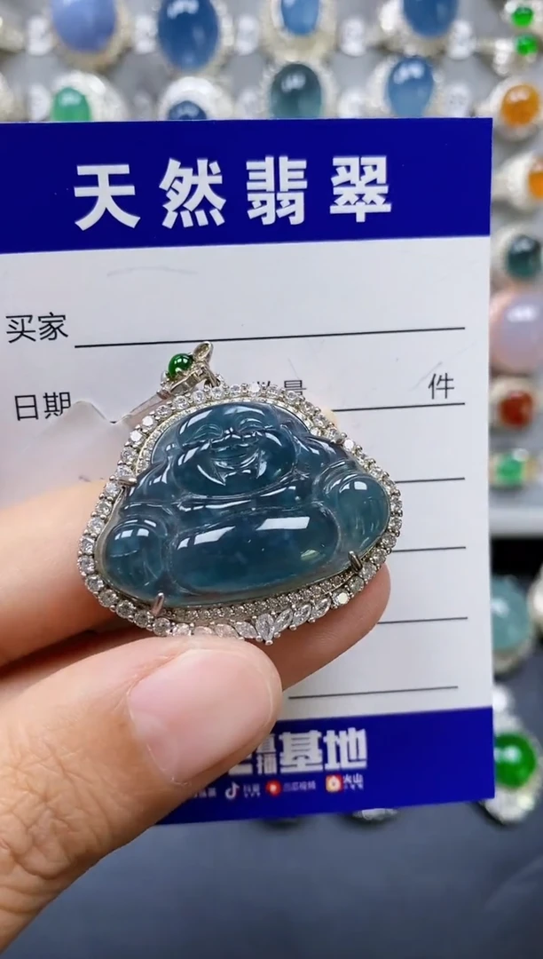 翡翠银S925镶嵌颈饰0395