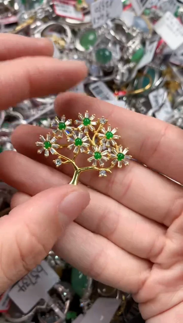 银S925镶嵌戒指翡翠444    5