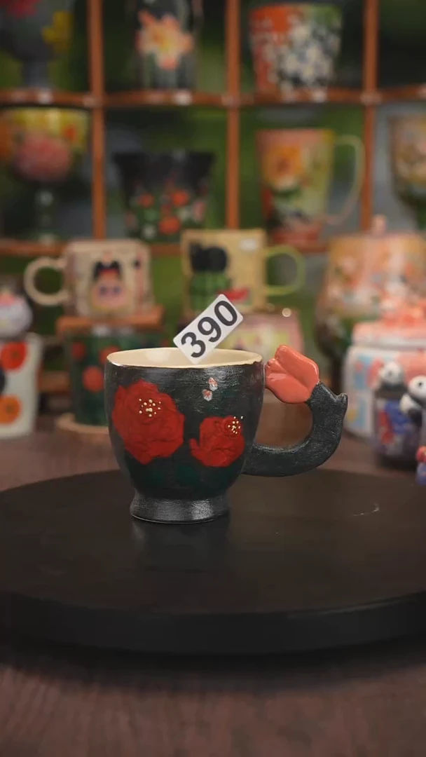 紫砂油画釉下彩手绘390