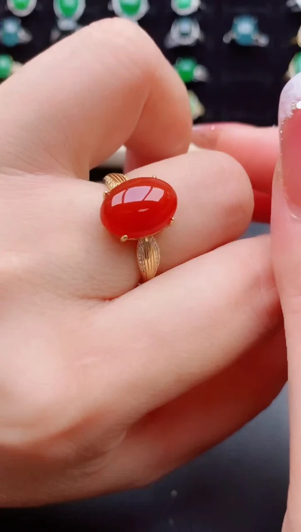 【闪购商品】玛瑙/玉髓戒指银S925镶嵌21321