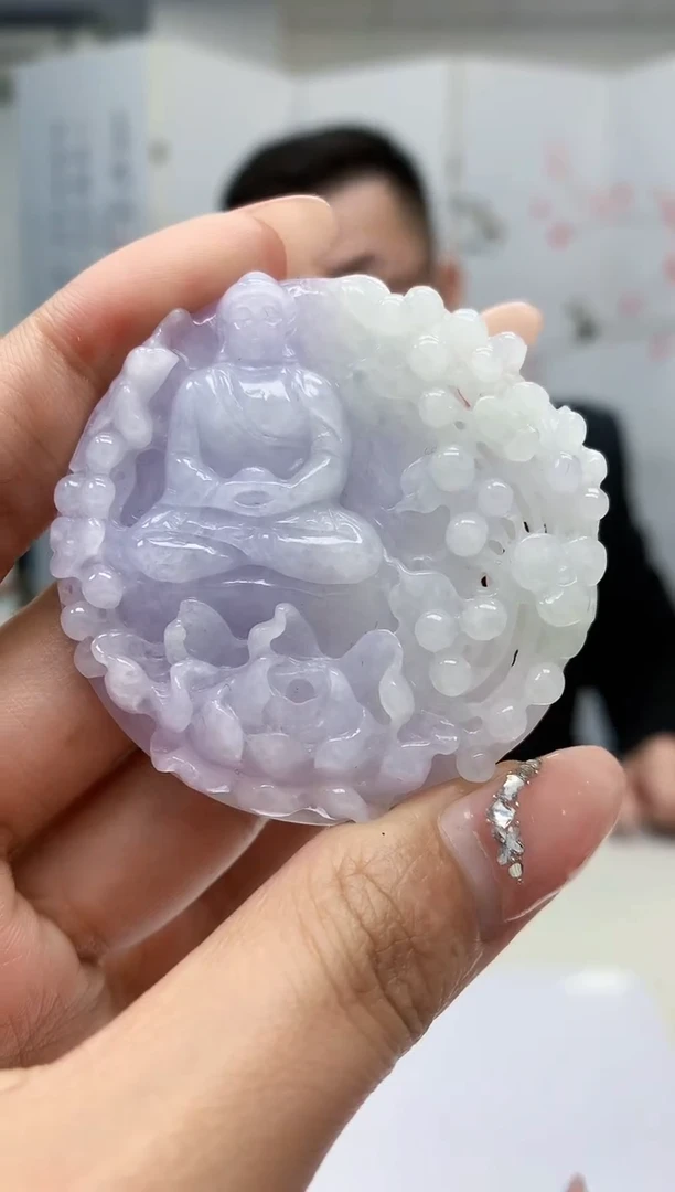 【闪购商品】定制翡翠未镶嵌5152MM-毛货挂件35