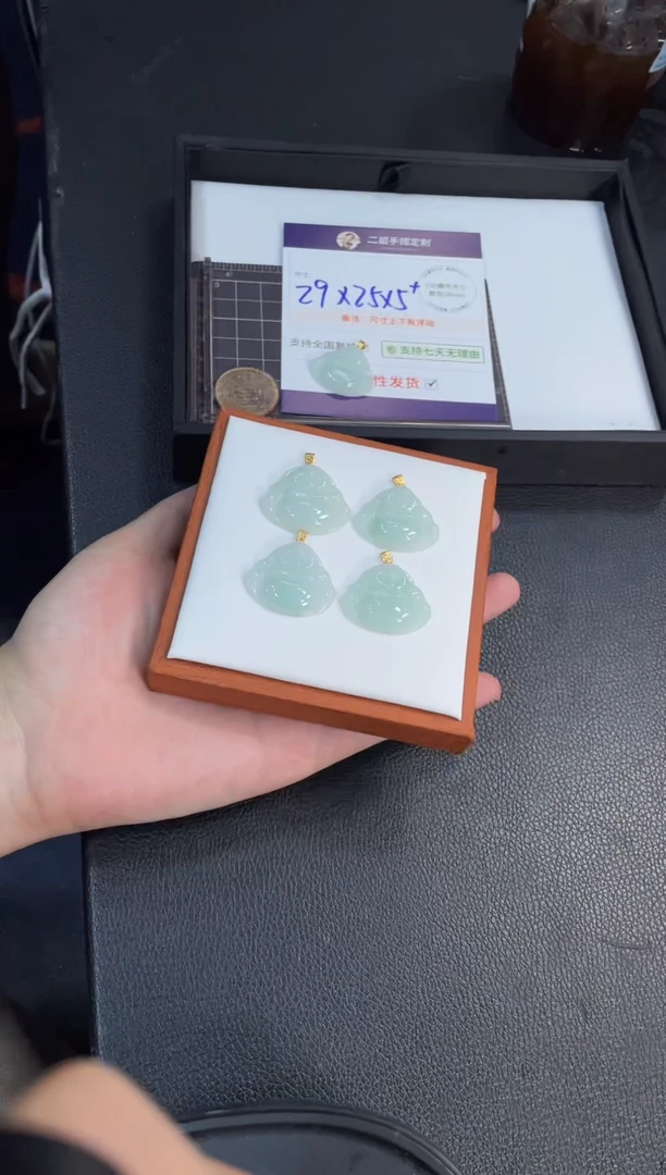 18K金镶嵌挂件翡翠佛公FL8@多样性发其一CP配绳