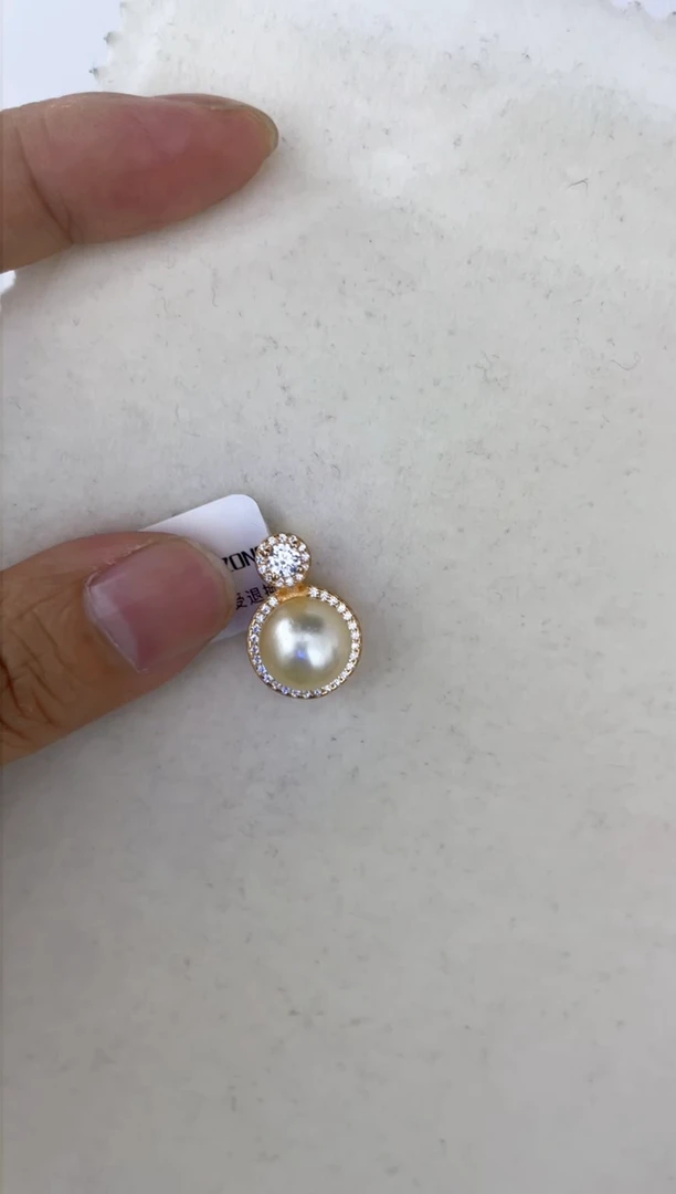 海水珍珠银S925镶嵌颈饰吊坠