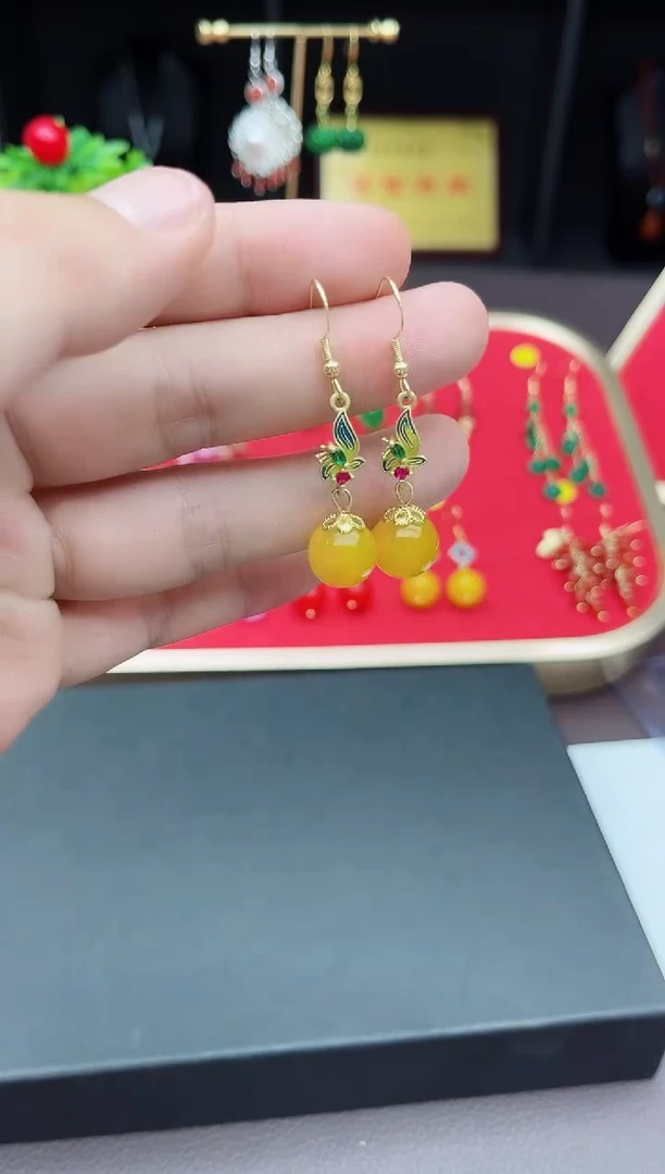 【闪购商品】玛瑙/玉髓耳钉银S925镶嵌318000