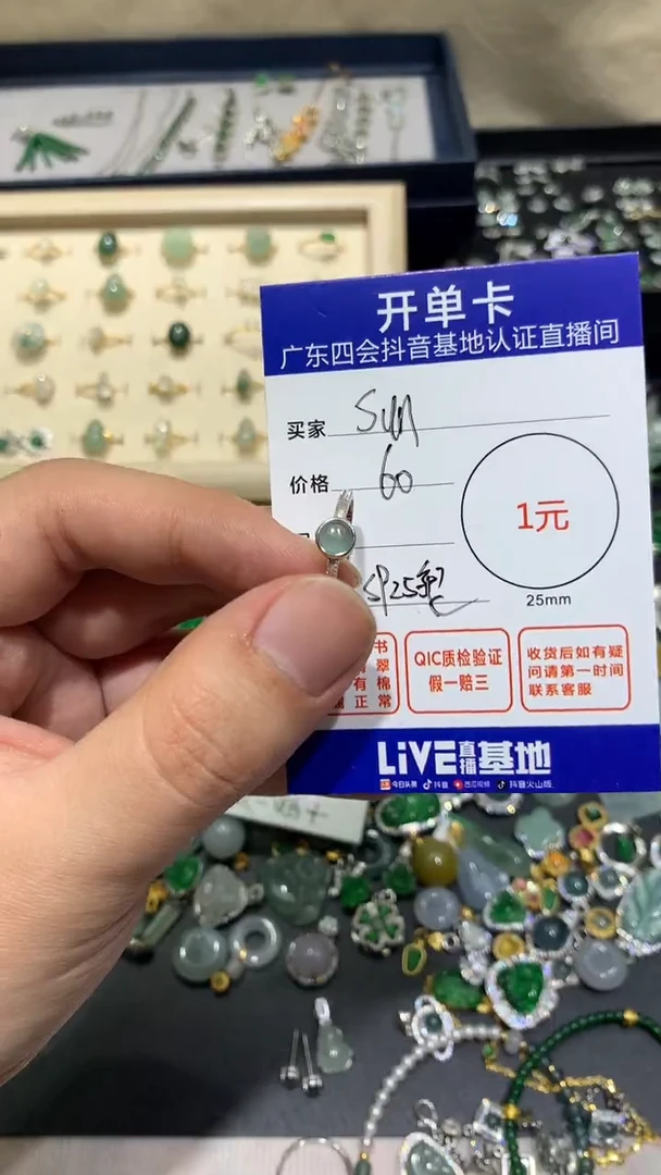 翡翠未镶嵌颈饰戒指