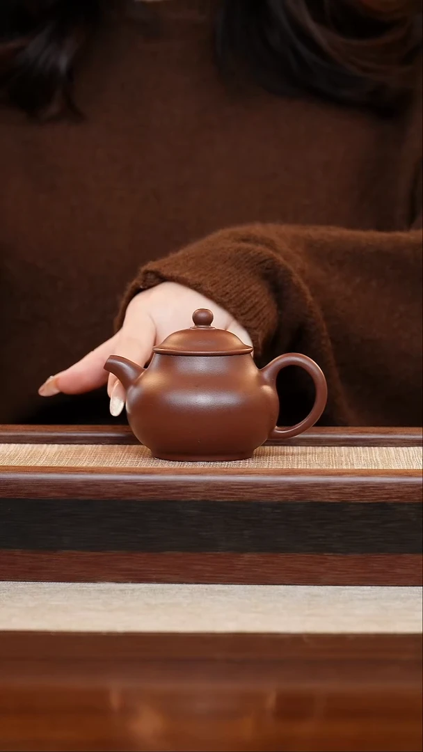 紫泥潘壶130cc宜兴手工紫砂壶