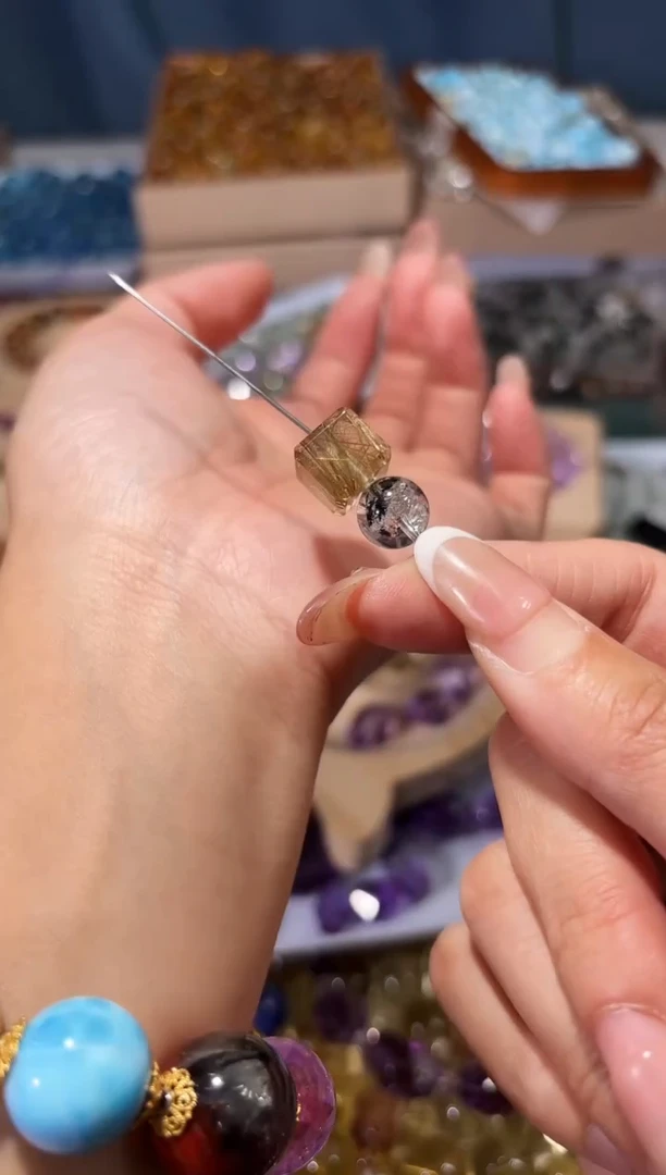 未镶嵌手串水晶人**安P13金发方糖宽卡约10单颗拍10