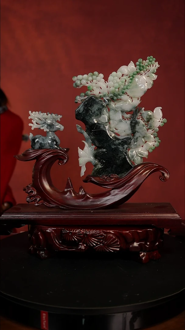 未镶嵌摆件翡翠呦呦鹿鸣