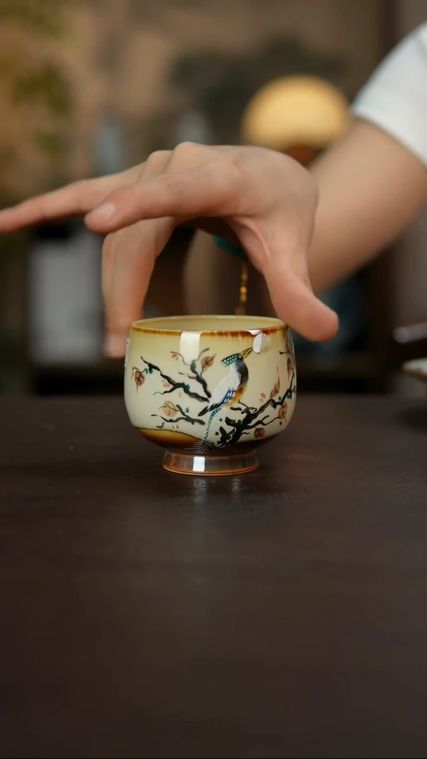 杯景德镇陶瓷杯碗柴烧多人