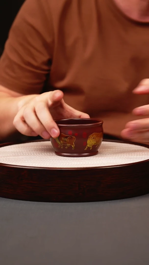 茶壶紫砂石红五牛主人杯