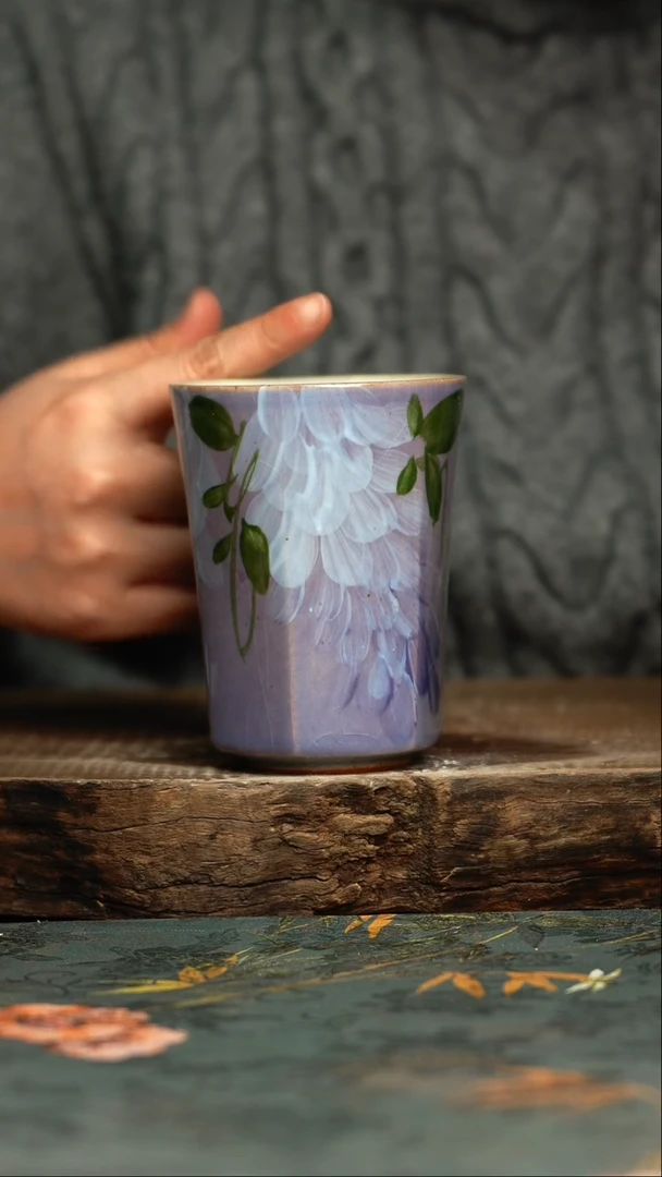 【闪购商品】杯杯釉下彩手工手绘同款陶器