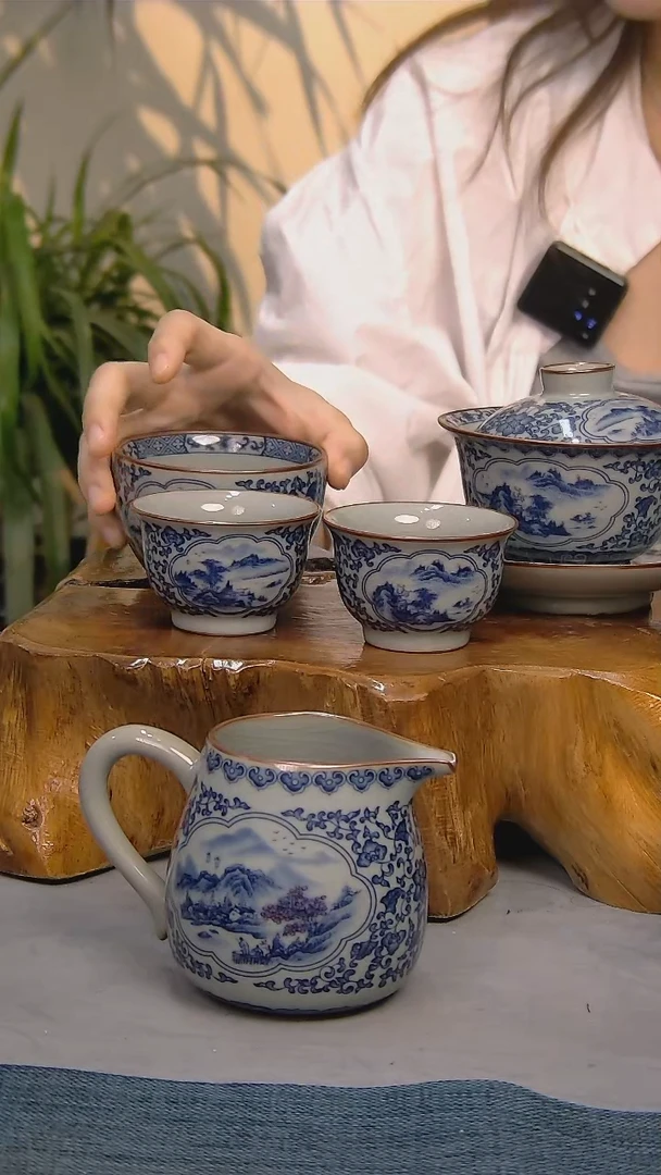 简装家用款5件套 老陶泥开片纹陶瓷茶具