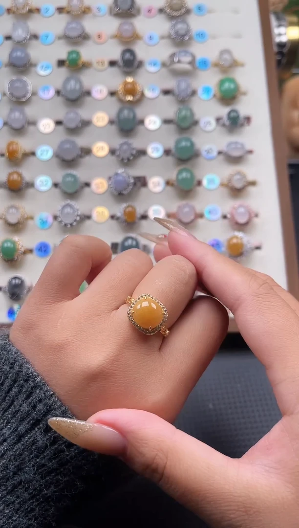 【闪购商品】翡翠戒指银S925镶嵌天然A货翡翠戒指