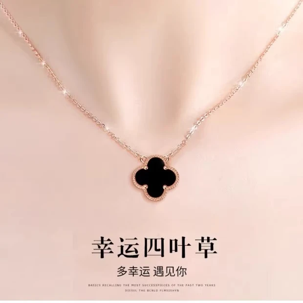 链子925银 幸运四叶草银项链轻奢锁骨链时尚生日礼物情人节送女友