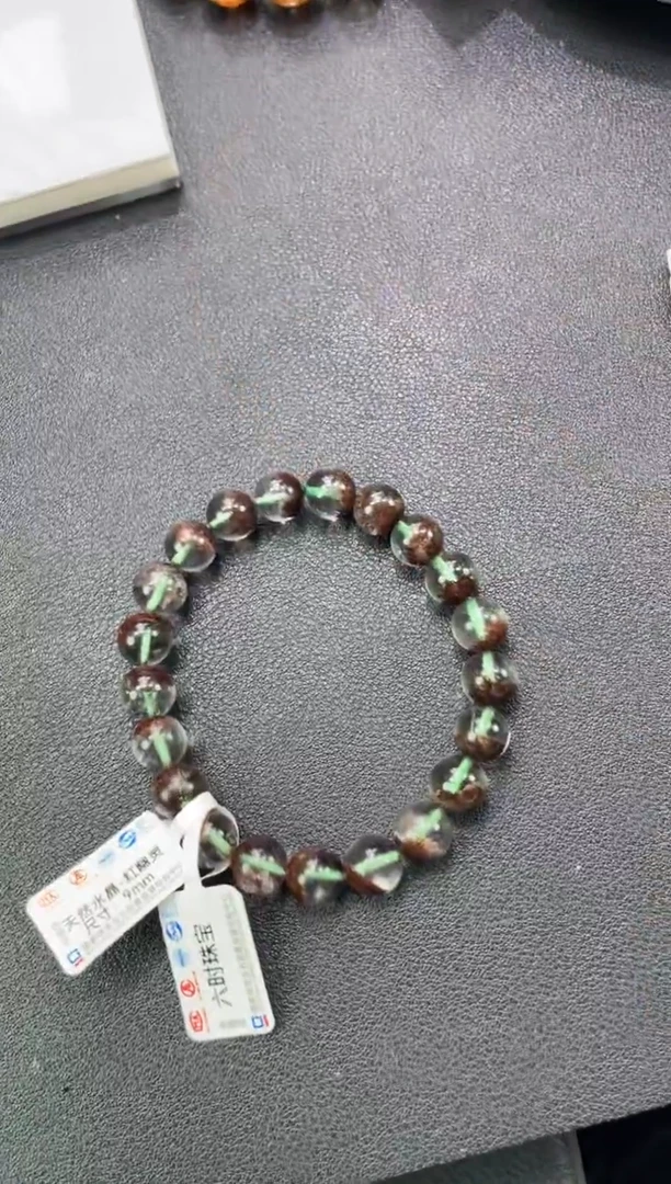 水晶手串未镶嵌——红幽灵9mm+