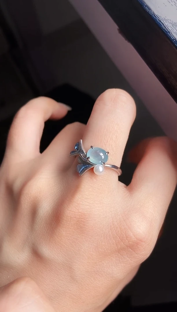 银S925镶嵌戒指翡翠12