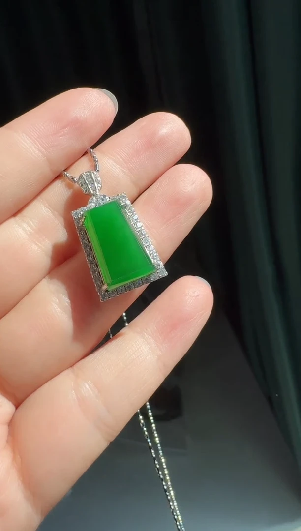 翡翠银S925镶嵌吊坠(不含链)媮*旺吊坠