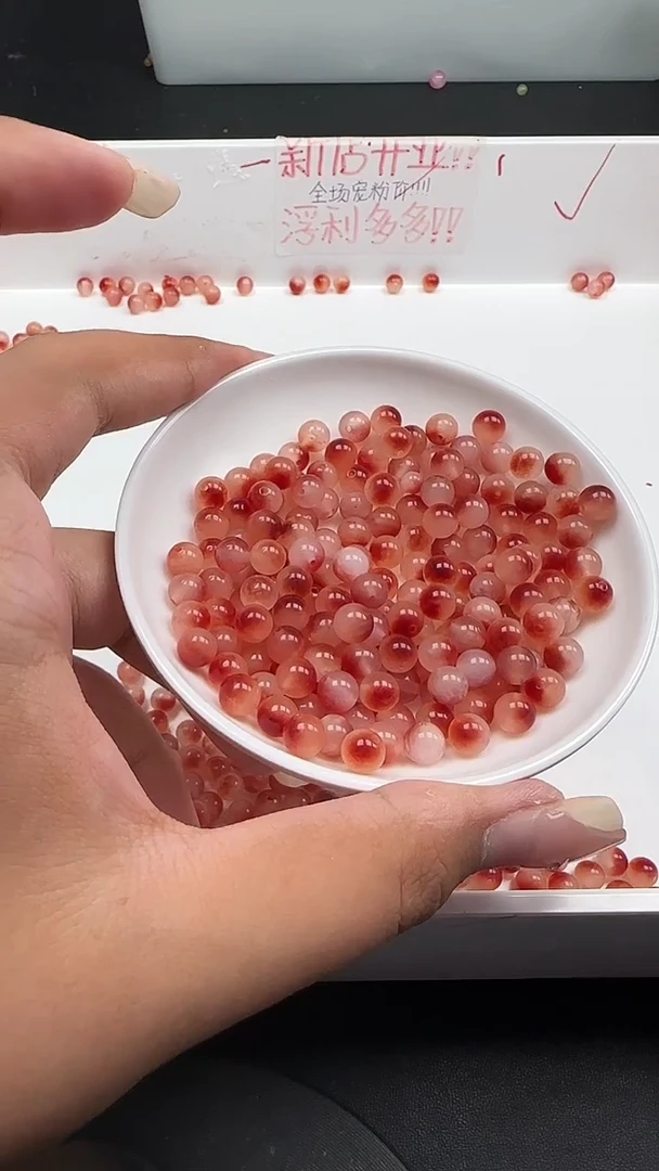 未镶嵌南红玛瑙珠宝半成品南红冰飘花N18卡6mm30颗