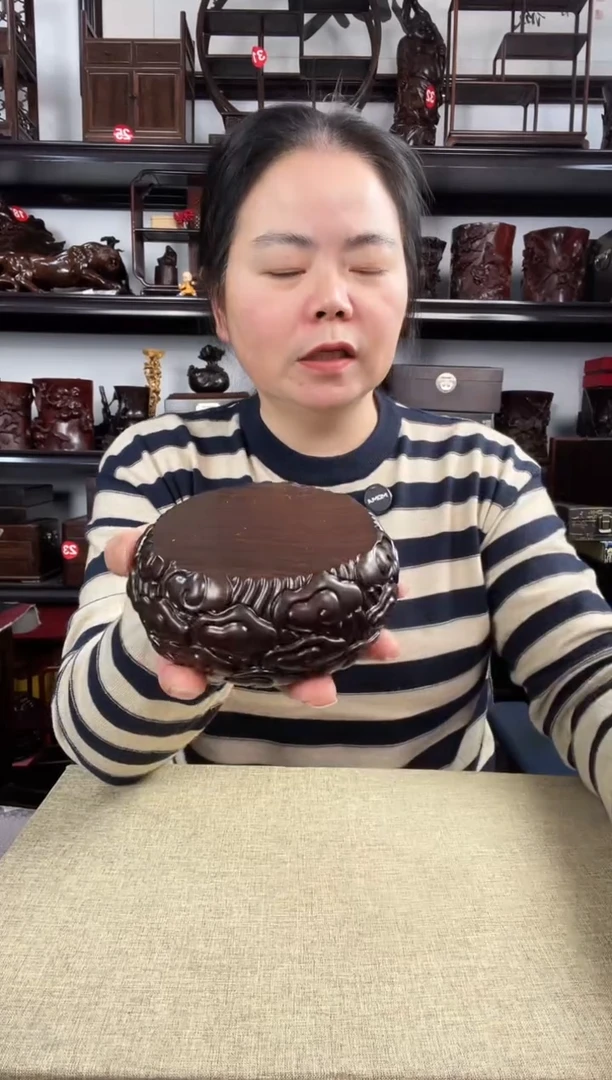 木小云纹圆老李红木工艺品