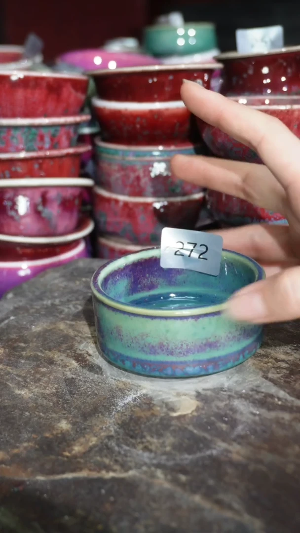 摆件陶精品窑变钧瓷茶器