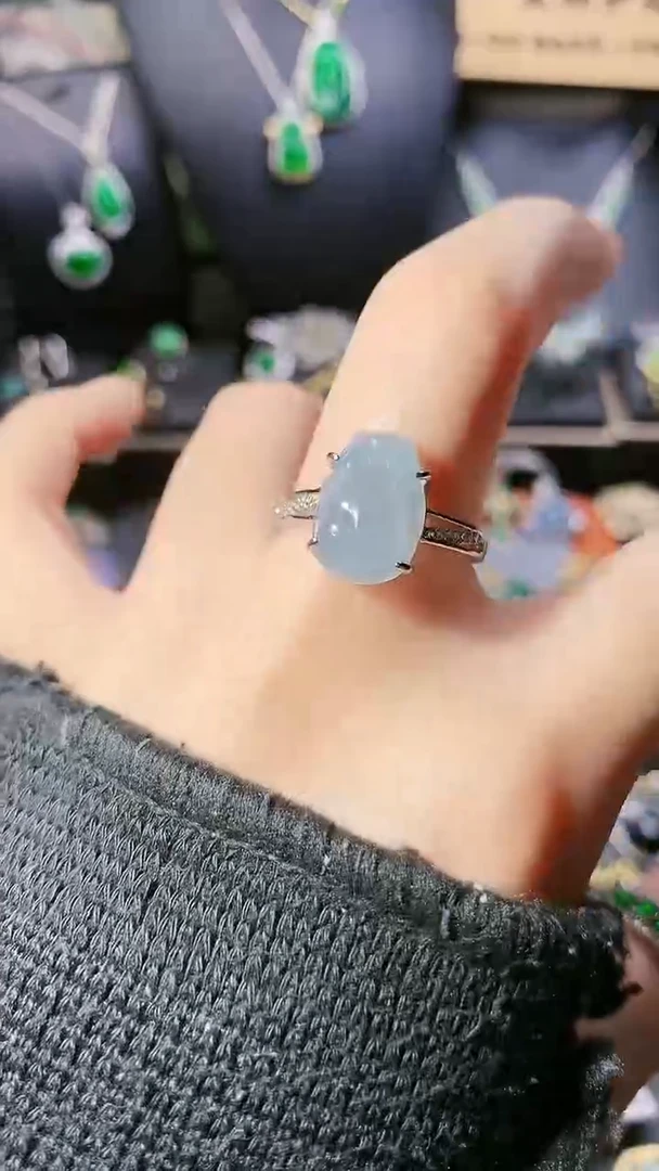【闪购商品】翡翠戒指银S925镶嵌戒指