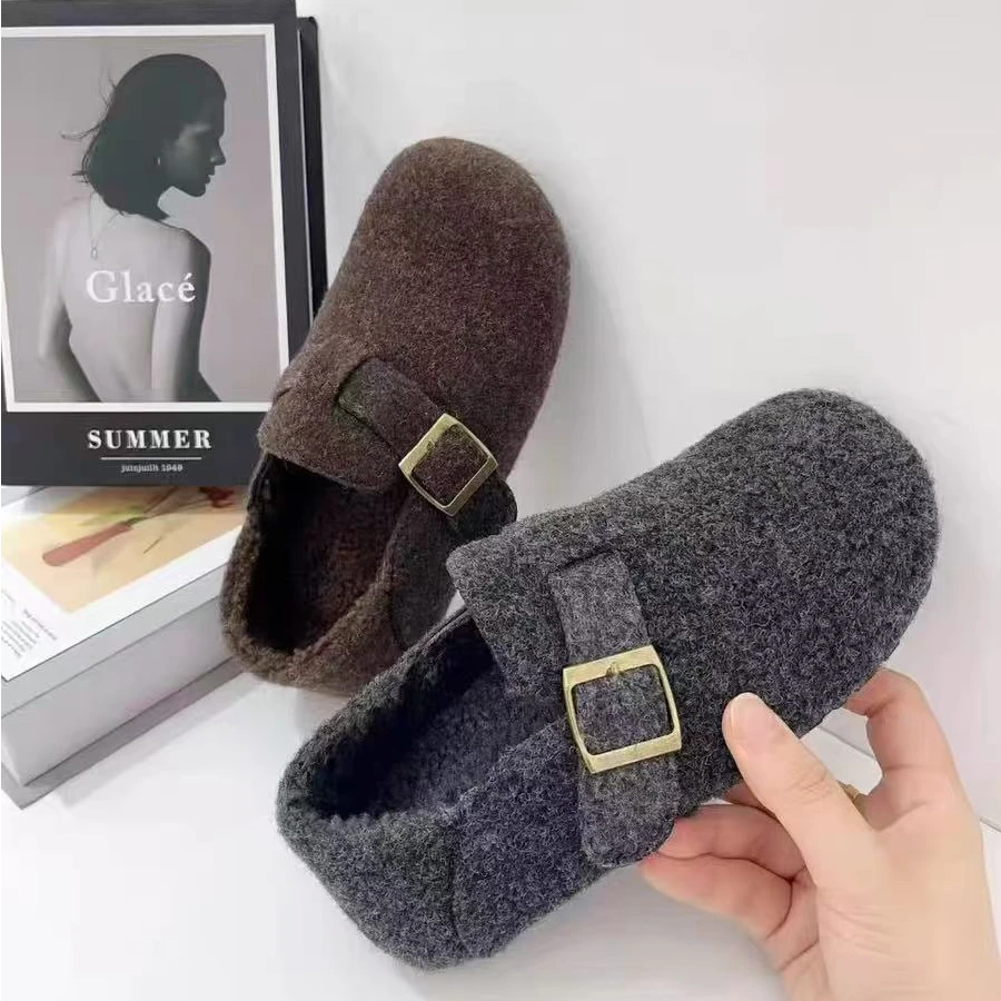 5810  毛呢勃肯鞋保暖拖鞋