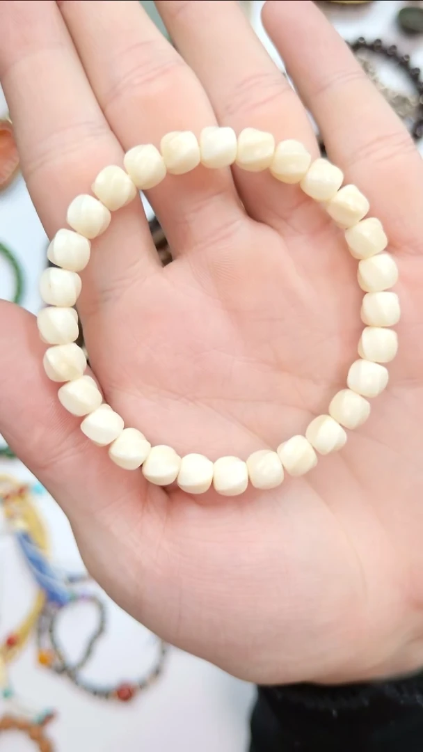 手串菩提根/象牙果扭花珠单圈7.8mm