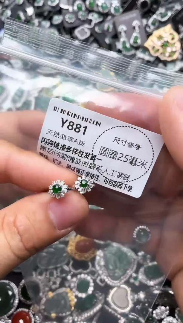 翡翠未镶嵌颈饰Y881耳扣