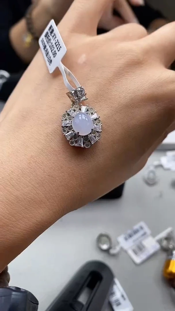 翡翠戒指银S925镶嵌1243