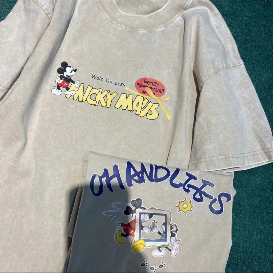 百万家潮色水洗米奇T