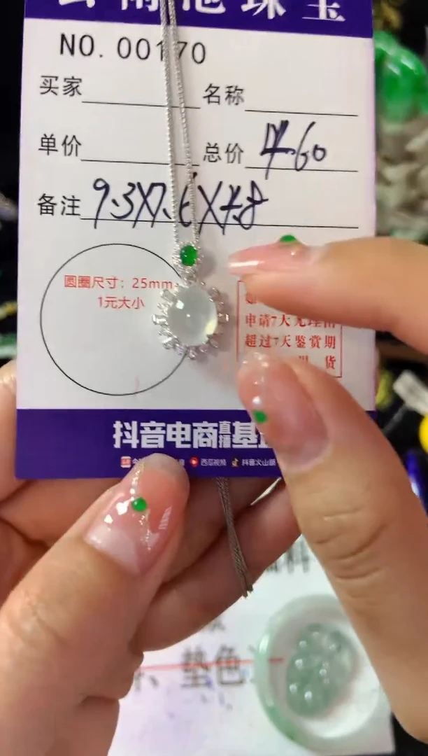 【闪购商品】翡翠颈饰银S925镶嵌翡翠