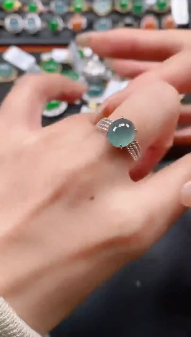银S925镶嵌戒指翡翠111111